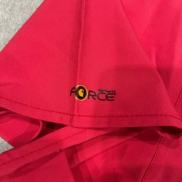 [3X]Carhartt WMN Coral Red Short Sleeve Scrub Tee and Pants Set NWOT - Picture 4 of 9